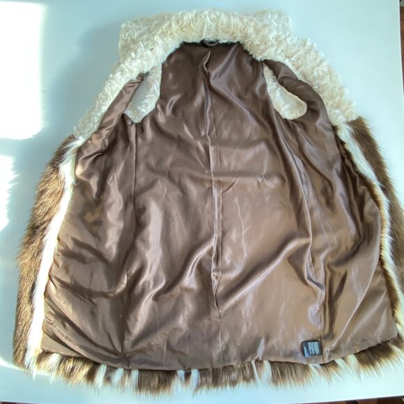 Bebe Faux Fur Over Size Shearling Look Long Vest XS - Picture 5 of 14